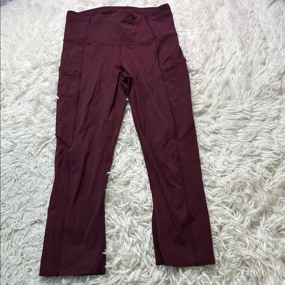 Lululemon Fast and Free High-Rise Crop II *Non-Reflective Nulux Garnet